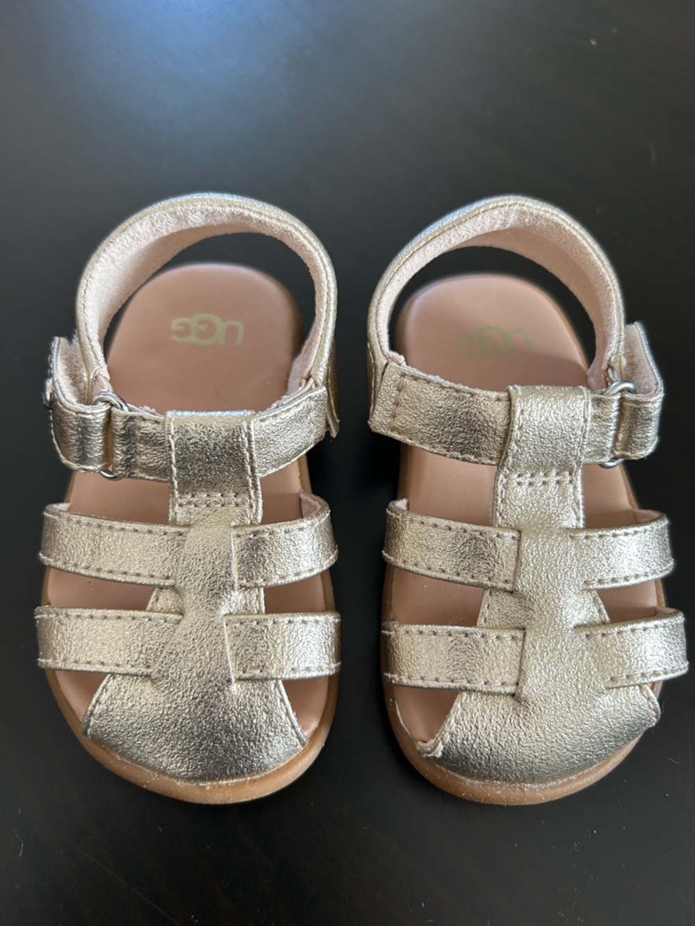 UGG Golden Metallic Leather Fisherman Sandals NEW
